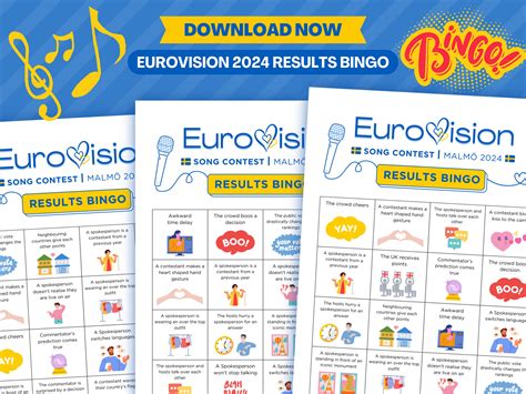 Eurovision Song Contest 2024 Bingo! Bingo Card.
